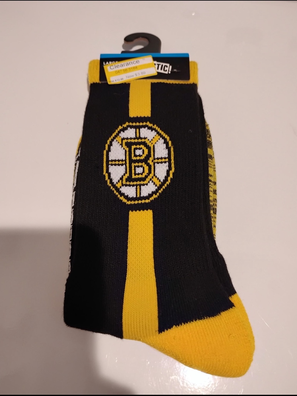 Boston Bruins Black & Yellow Men's Crew Socks